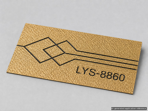 LYS-8860 coarse grain gold engraving plastic sheet with black contrast core