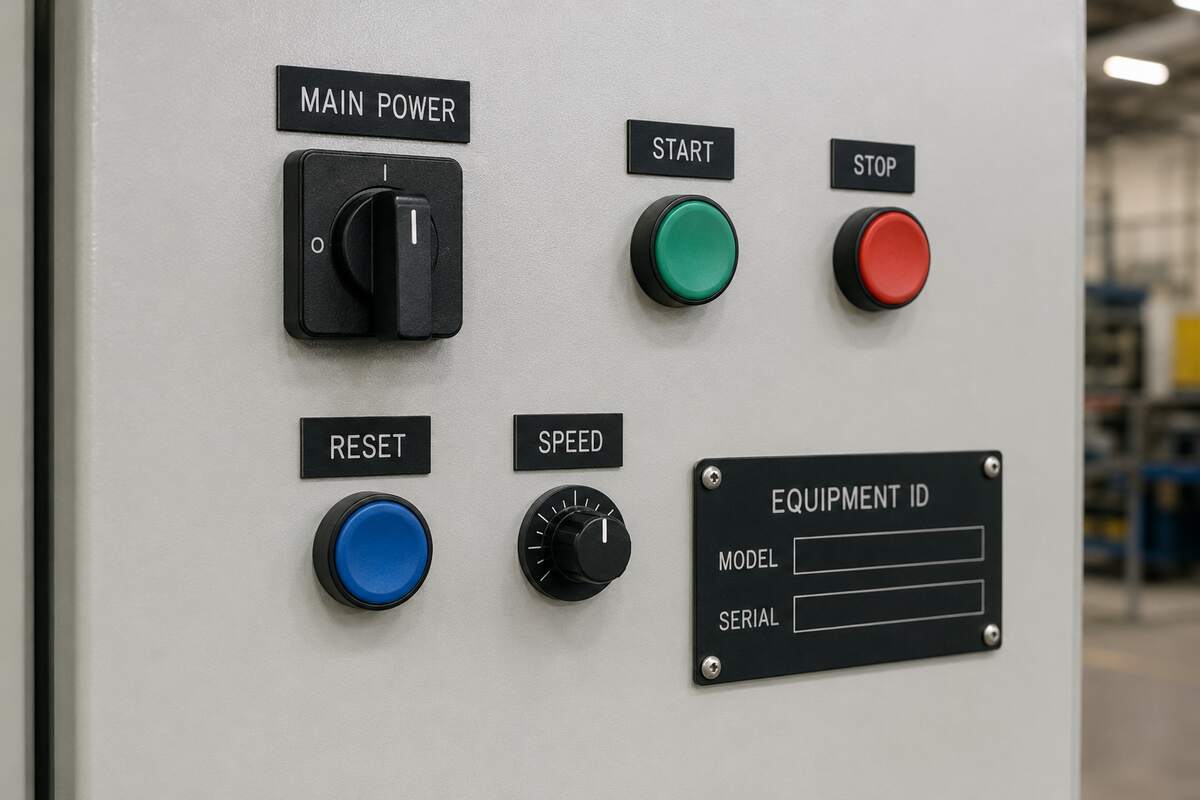 Real industrial equipment nameplates made from LYSHIRE two-ply engraving plastic sheets